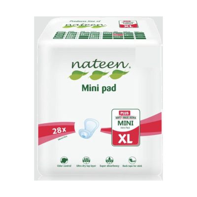Penso Anatómico Nateen Mini Pad Plus XL 28 unidades para incontinência ligeira a moderada.