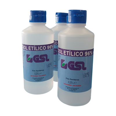 alcool etilico 96% antissético para a pele e objetos